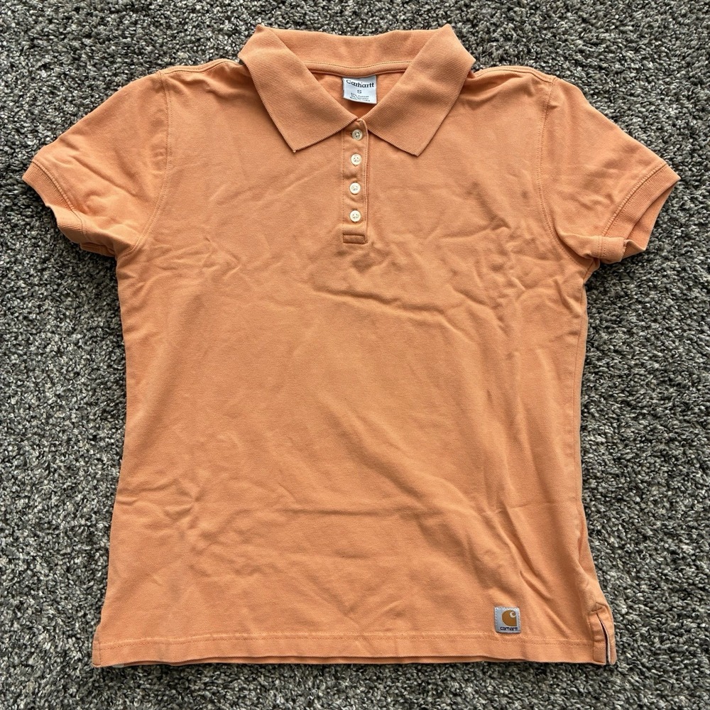 Carhartt Women's Small Orange Short Sleeve Polo Shirt Workwear